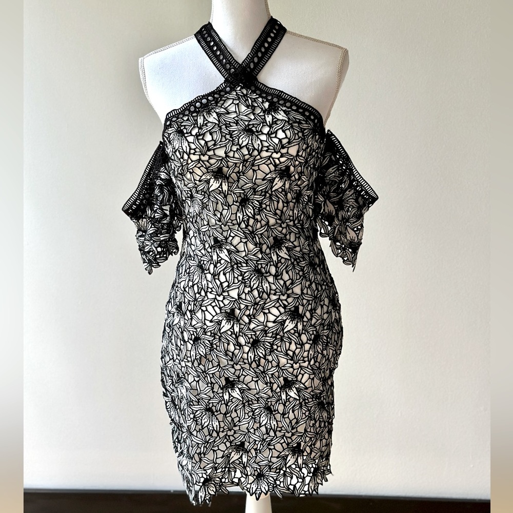 Black/White Floral Lace Dress , NWT